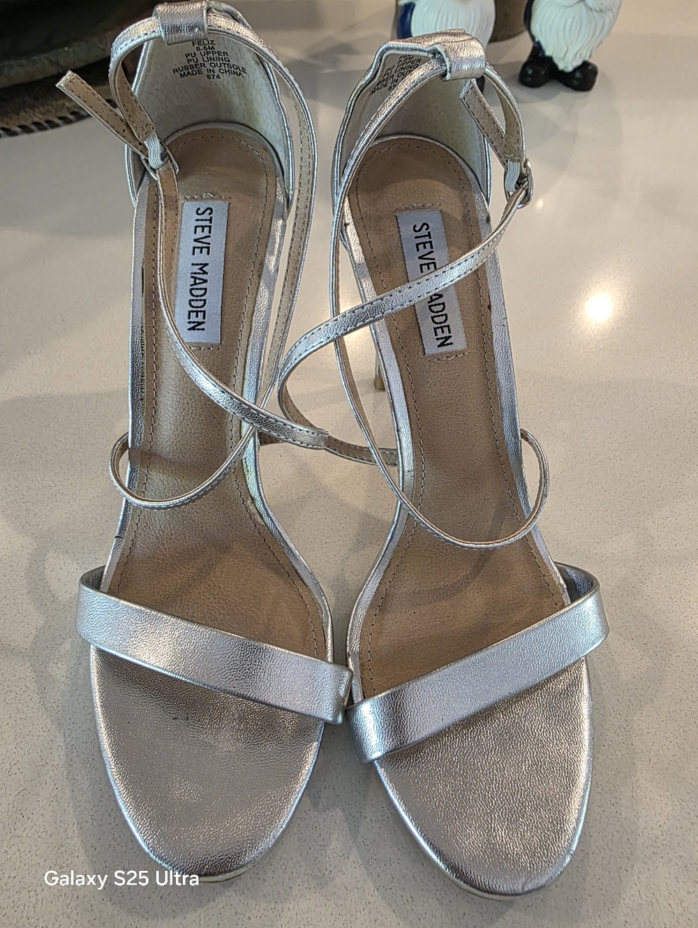 Steve Madden Silver Heels Feliz